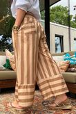Bloc Stripe Wide Leg Pant Nutmeg & Cedar